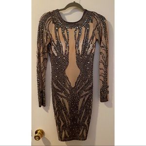 Gorgeous Evening Mini Dress With Jewelry